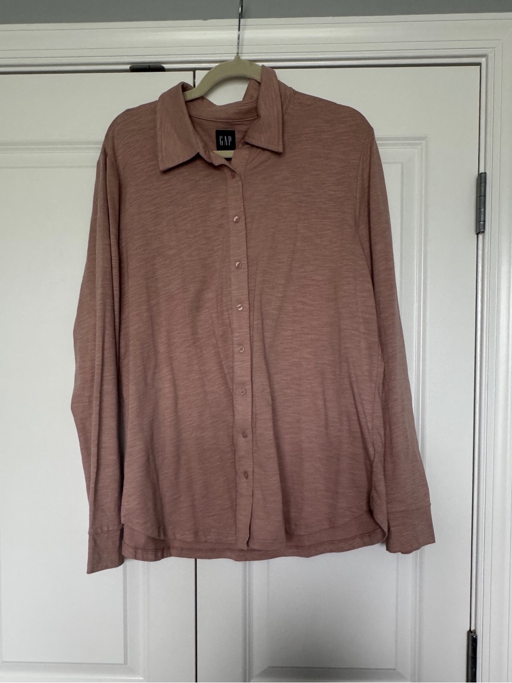 GAP Women’s Knit Button Up Top Mauve Pink Size XL